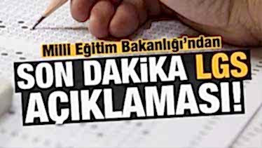MEB'den LGS açıklaması!